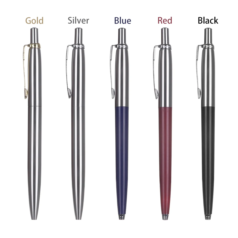 

1PC Smooth 1.0mm Commercial Stainless Steel Metal Ballpoint Pen Pencil Student Durable Office Writing Tool Business Gift