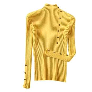 

Fashion Trend Solid Color Thicken Knit Pullover Sexy Turtleneck Long Sleeve Slim Jersey mujer Jumper Sweater Women pull femme