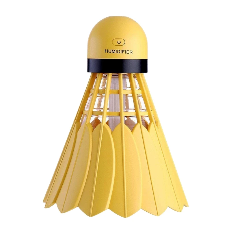 Yellow USB увлажнитель для бадминтона, мини-увлажнитель, 12 часов увлажнения, воздушный диффузор, увлажняющий спрей, бесшумная работа для дома и офиса B - Цвет: Yellow