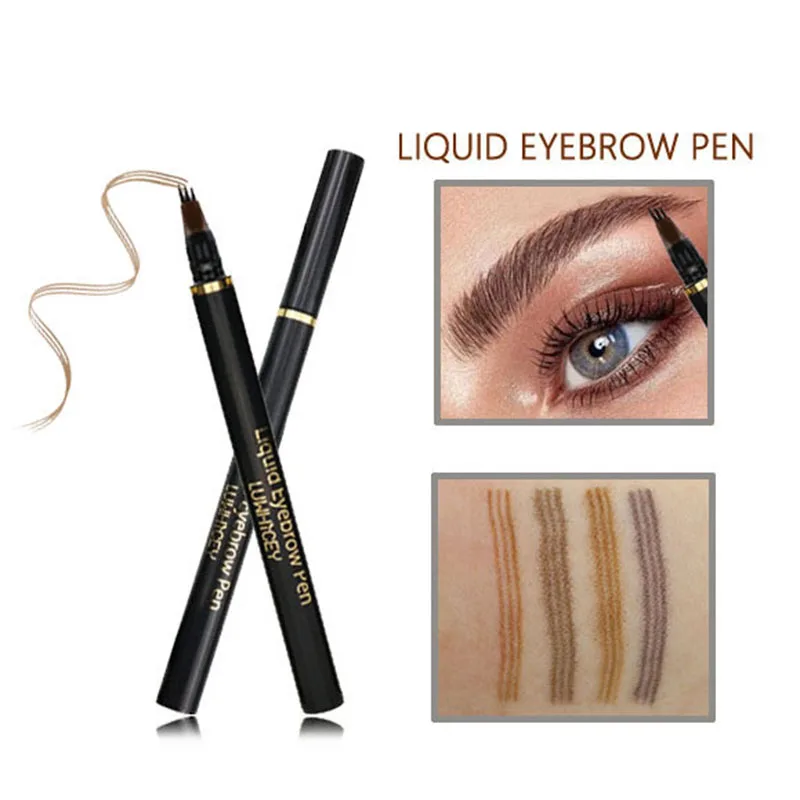 Microblading, ручка для бровей, водостойкая, натуральная вилка, кончик для бровей, карандаш для татуировки, макияж, 4 цвета, для бровей, жидкий, для бровей, ТИНТ