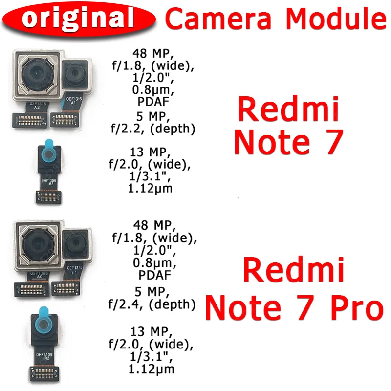 Оригинальная фронтальная и задняя камеры для Xiaomi Redmi Note 7 Pro модуль основной