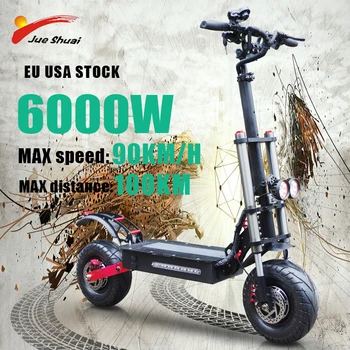 Billig Elektrische Roller Doppel Motor 6000W Max 90 Km/h E Roller Samsung Batterie Skateboard 13 Zoll Road Reifen Kickscooter Für Erwachsene