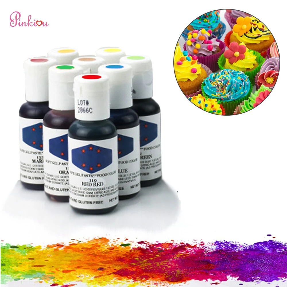 

5 Colors Edible Pigment 21ML Cream Food Coloring Ingredients Cake Fondant Baking Edible Color Airbrush Pigment ink Pastry Tools