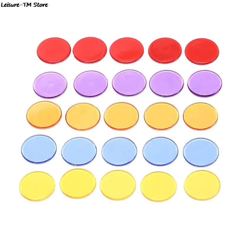 100Pcs/Lot Bingo Chips Markers for Bingo Game Cards Plastic Chips 5 Colors for Classroom and Carnival Games