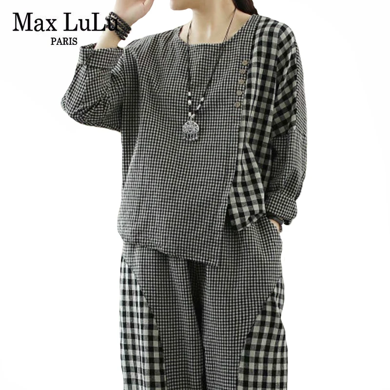 Max LuLu китайский модный стиль 2020 Женские повседневные топы и брюки женские