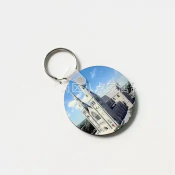 

10Pcs Blank Round MDF Key Chain Wooden Board Sublimation Printing DIY Key Rings Pendant Jewelry Accessory LYY9127