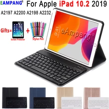 3,0 чехол с Bluetooth клавиатурой для iPad 10,2 чехол для Apple iPad 7го поколения A2200 A2198 A2197 русская испанская английская клавиатура