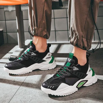 

Athletic Shoes Male Korean-style 2020 Summer Outdoor Thick Bottomed Breathable Fly Knitting Surface INS Online Celebrity Running