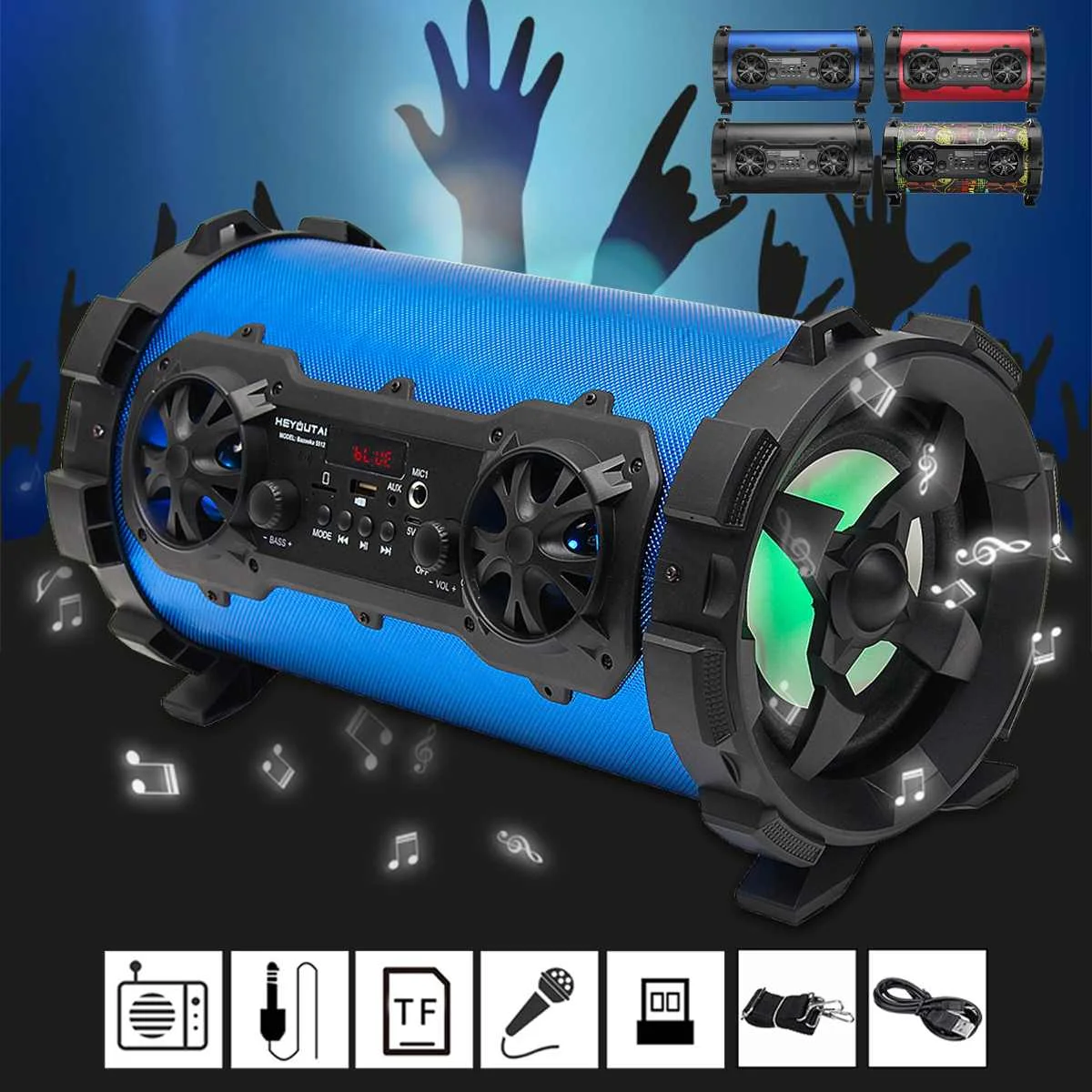 15 Вт Портативный V4.1 bluetooth динамик беспроводной громкий динамик звуковая система AUX/USB/TF карта fm-радио открытый динамик плеер Музыка