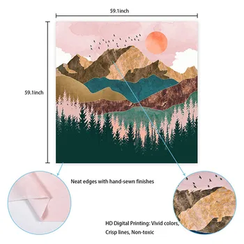 

Mountain Forest Tree Tapestry Sunset Nature Landscape Wall Hanging Decor for Bedroom JS23