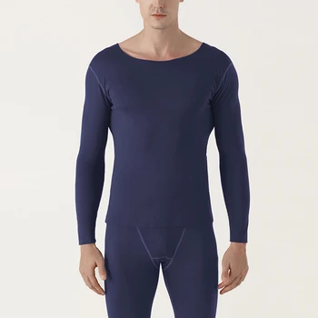 

Soft Men Underwear Set Casual O Neck Long Sleeves Thermal Tops Elastic Waist Skinny Pants Fashion Solid Winter Male Set