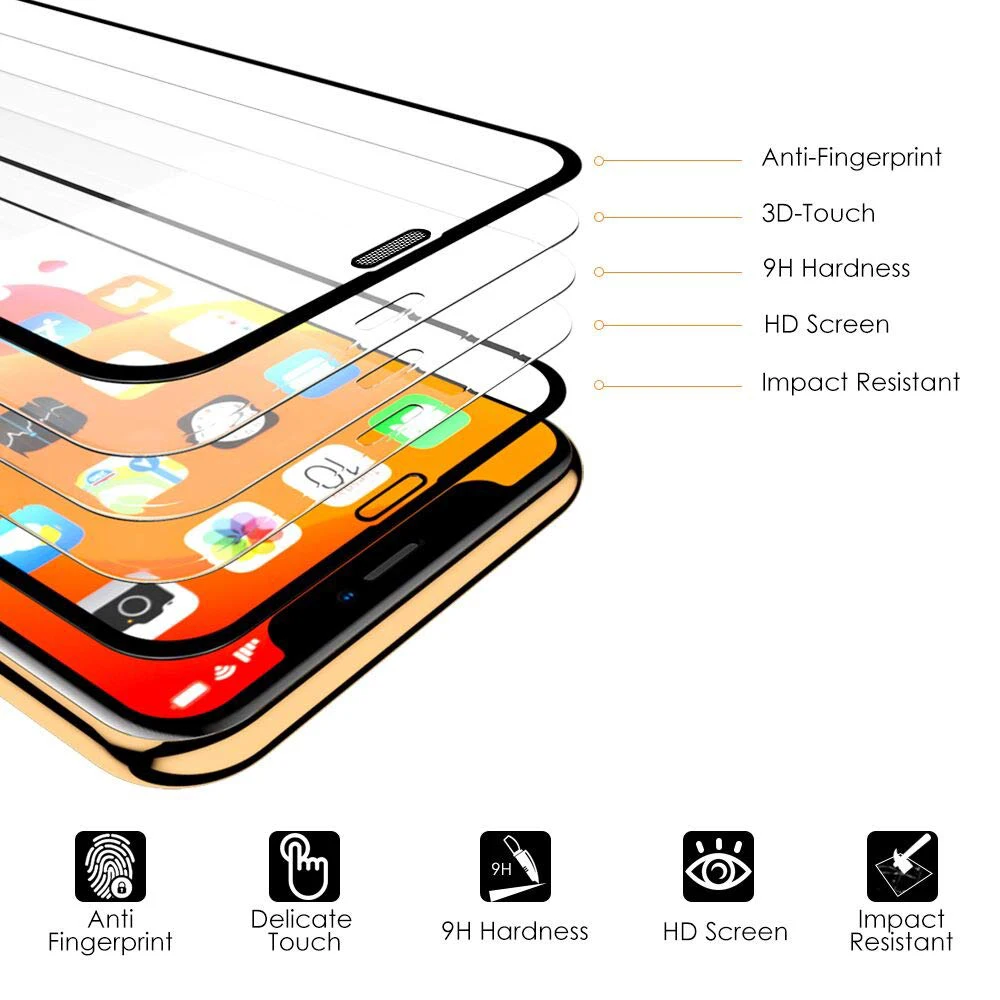9H защита экрана телефона для iPhone 11 Pro Max пленка 21D передняя+ задняя+ объектив камеры Закаленное стекло пленка для iPhone 11 стекло экрана