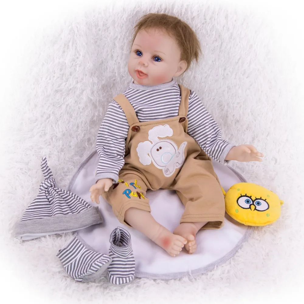 Boneca reborn Кукла-младенец, мальчик 22 дюйма 55 см Силиконовая Возрожденный ребёнок куклы, игрушки для детей, подарок bebes кукла трансфер до реборн