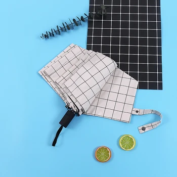 

Full blackout Plaid umbrella,Umbrella Rain Women Fashion Arched Business Umbrellas Female Parasol Creative Gift