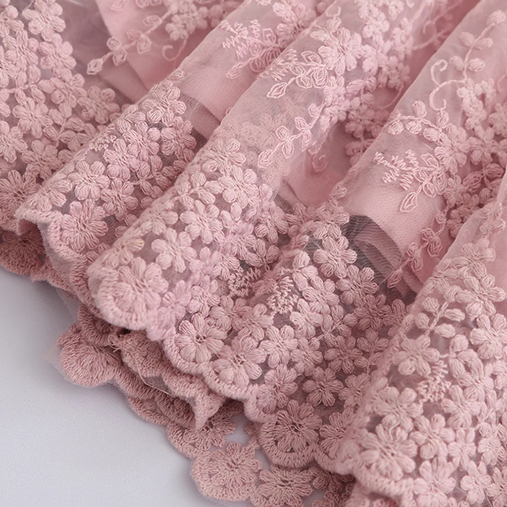 Summer Toddler infant Baby Kids Girls Dress Solid Patchwork Ruched Lace Party Dress Princess wedding Dress Children clothing#p4