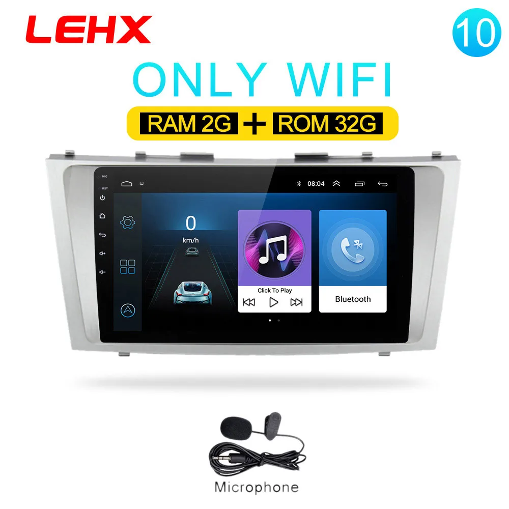 LEHX Android 8,1 автомобильный мультимедийный плеер 2 din автомагнитола для toyota camry 2007 2008 2009-2011с навигацией автомобиля стерео головное устройство - Цвет: LE-camry-32G-MIC