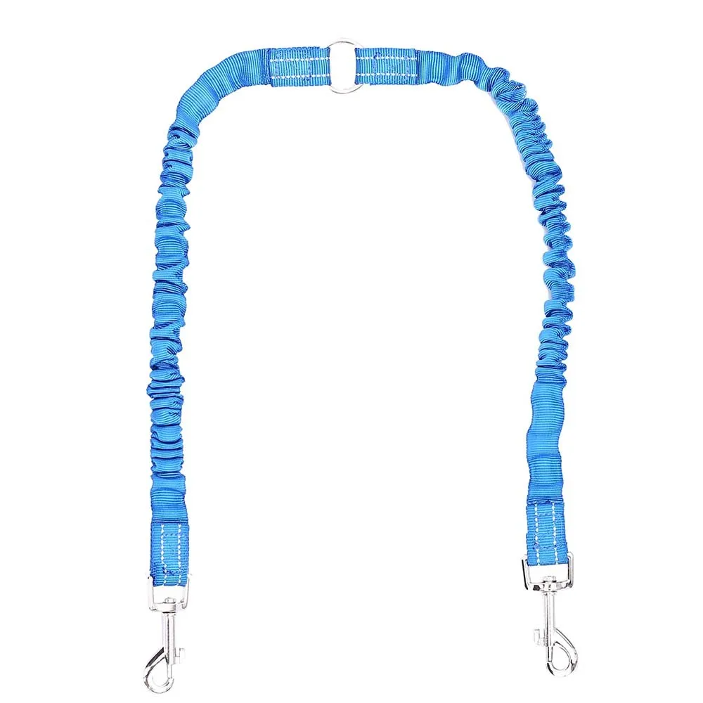 #*Cheap 1 PC Pet Supplies Double head P type Metal Buckle Elastic Explosion Proof Impact Traction Belt Dog Leash German Shepherd