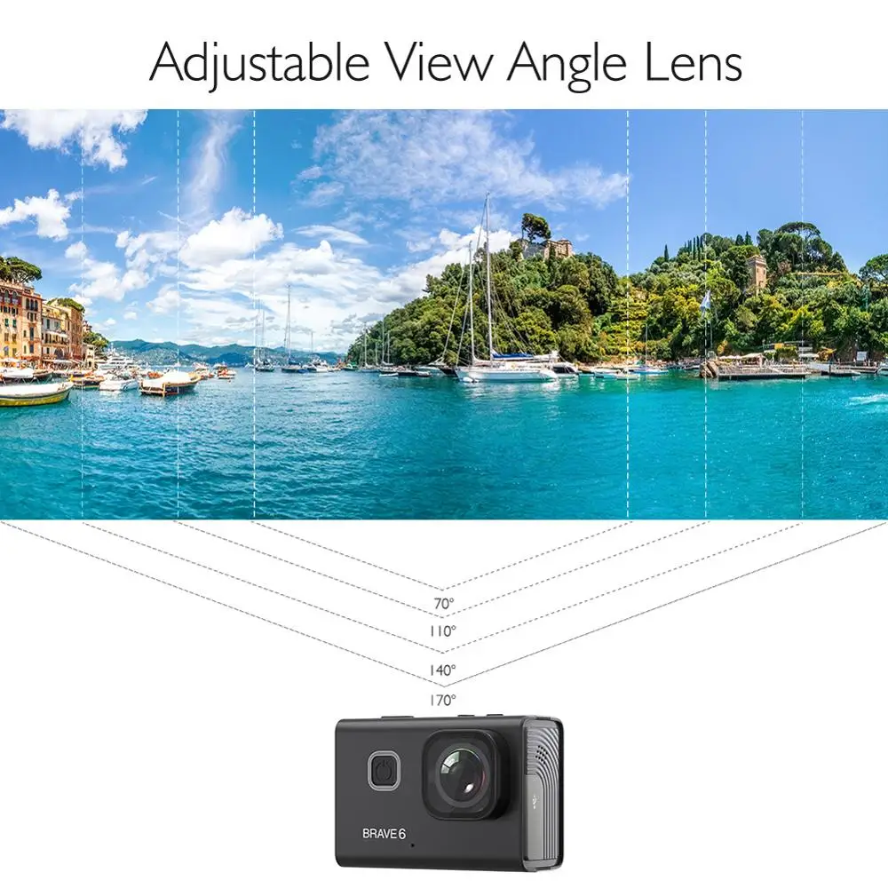 Экшн камера Brave 6 AKASO WiFi 4K 20MP Голосовое управление EIS 30m Водонепроницаемая с