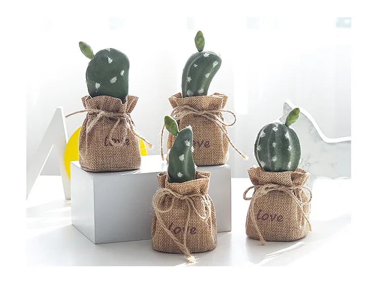Nordic Wind Simulation Plant Cactus Potted Ornaments Prickly Pear Bonsai Furnishings Home Decorations Succulent Potted QW151 (3)