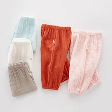 Детские штаны; одежда для малышей; газовые брюки для малышей; дышащие весенние летние брюки; YZM020