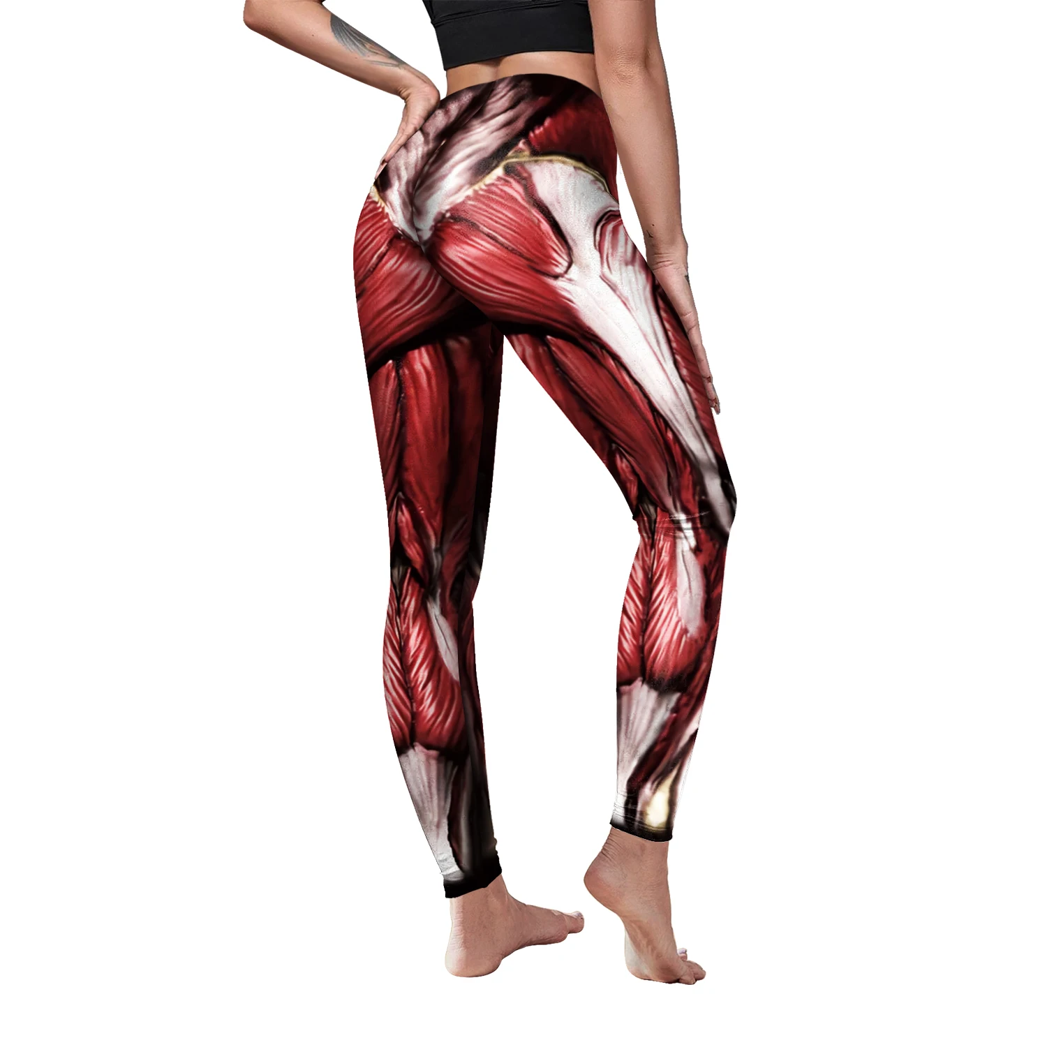 Zawaland Anime Women\'s Leggings Summer Slim Elastic Tights Pants Fashion muscle 3D Print Sports Fitness Trousers Casual Leggings
