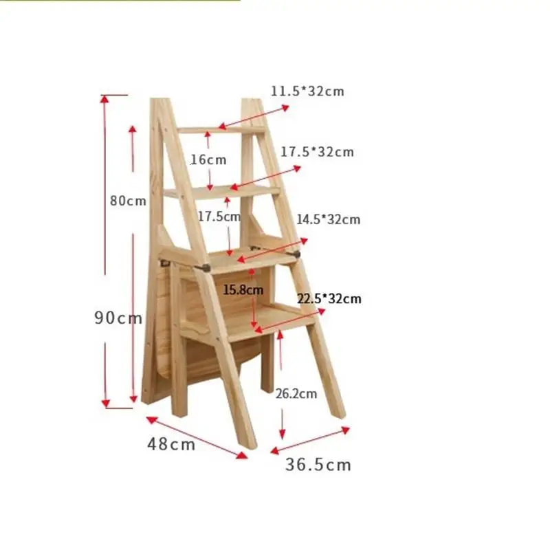 Version I Плиант Tangga Lipat tabrette De Cocina Escalera складной шаг Escalon Plegable дерево Merdiven Escaleta Escabeau Лестница Стул - Цвет: Version I