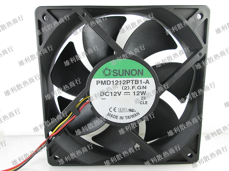 

1PCS NEW PMD1212PTB1-A (2).F.GN 12V 12W 12025 12CM 3wire Motor protection cooling fan Original