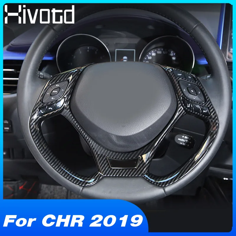 Hivotd для Toyota C-HR CHR ABS хромированная чехол на руль отделкой салона автомобиля литье аксессуары