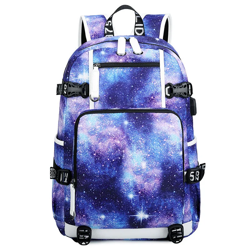 Star-blue Школьный рюкзак Оксфорд рюкзак для ноутбука с рисунком для подростков мальчиков большой емкости с двойным плечом на открытом воздухе спортивные дорожные рюкзаки - Цвет: Star-blue