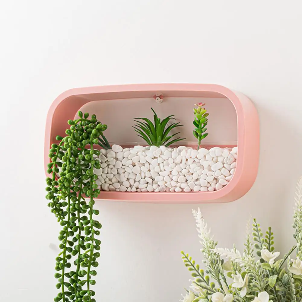 Nordic Style Wall Decoration Plant Pot Eco-friendly Wear Plastic Wall Hanging Flower Pot for Home Artificial Flower Container