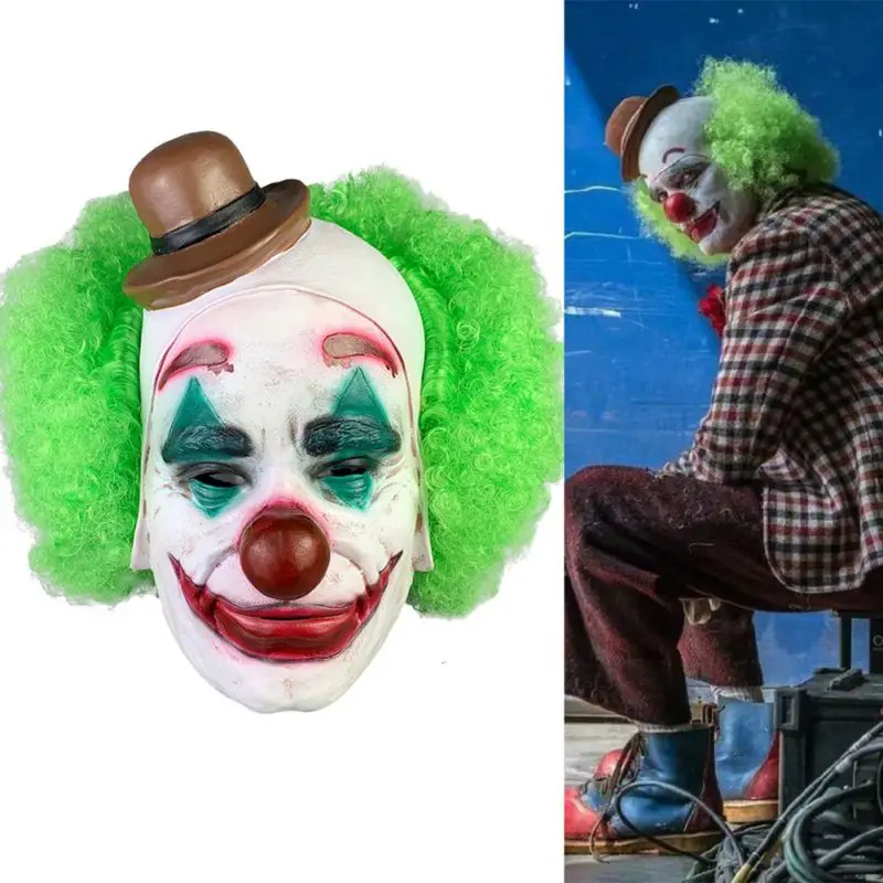 Halloween Scary Movie Clown Mask Joker Frank Latex Mask Full Face Covered Cosplay Mask For Festival Masquerade Party Props