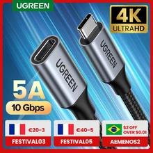 Ugreen USB C удлинитель типа C удлинитель USB-C Thunderbolt 3 для Xiaomi Nintendo переключатель USB 3,1 USB удлинитель Ugreen USB C удлинитель типа C удлинитель USB-C Thunderbolt 3 для Xiaomi Nintendo переключатель USB 3,1 USB удлинитель