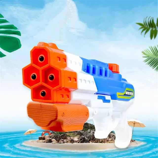 Water Gun Soaker 4 Nozzles Blaster Water Fight Swimming Pool Beach Toys 4