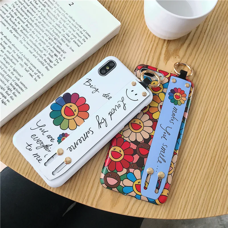  Phone Couple Case Luxury with Wrist Strap Holder Case Cover for iPhone