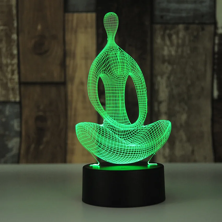 Медитатор для йоги 3D ночник цветной сенсорный аккумуляторный с подзарядкой от USB