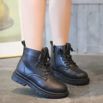 

2020 Autumn Fashion Kids Boots For Girls PU Leather Children Martin Boots Winter Casual Teenager Shoes Short Ankle Boots