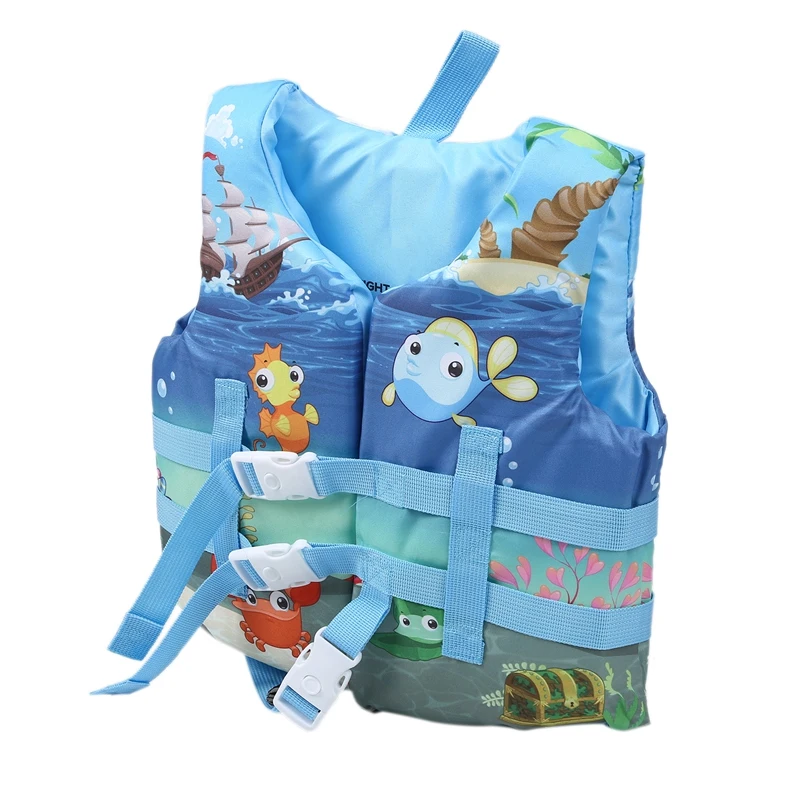 Cartoon Children's Life Jacket Buoyancy Vest Cute Baby Floating Suit Swimming Foam Belt Safety Buckle Environmental Protection L