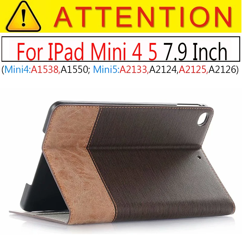 Mini 4 5 Dark Brown Для IPad Mini 1 2 3, 7,9 дюймов, чехол, ультра тонкий, роскошный, из искусственной кожи, смарт-чехол с подставкой для IPad Mini 4 Mini 5 7,9 '', Funda Coque - Цвет: Mini 4 5 Dark Brown