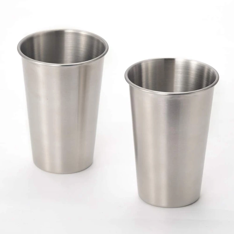 Stainless Steel 16 Oz Beer Mug Cup Accompanying Cup Stackable Drinking Cup Suitable for Children Adult 4 Piece Set(16Oz
