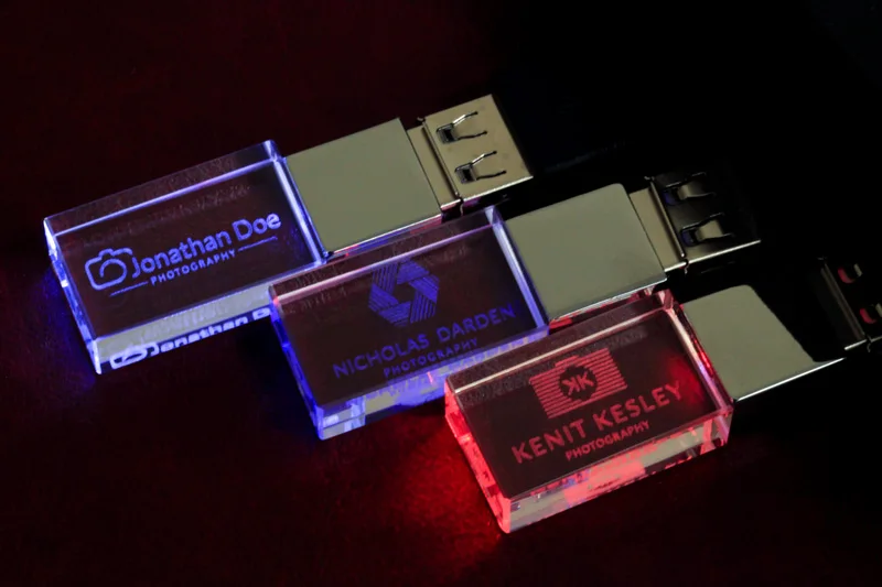 Светодиодный светильник с логотипом на заказ, Кристальный USB флеш-накопитель, 4 ГБ, 8 ГБ, 16 ГБ, 32 ГБ, USB2.0, для подарка, флешка(более 10 шт., бесплатный логотип