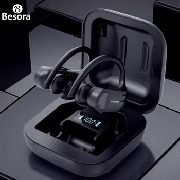 

Besora Led Display Bluetooth Earphone Wireless Headphones Earbuds Waterproof Noise Cancelling