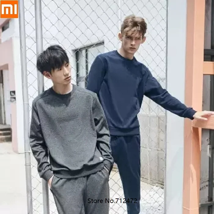 Xiaomi осенне-зимний мужской флисовый свитер с круглым вырезом мягкая свободная спортивная фуфайка для отдыха