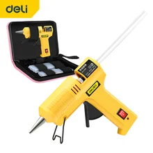 Deli conjunto de pistola de cola, 20w/40w/60w/80w, pistola de cola quente de alta temperatura com cola em bastão, 7mm 11mm, ferramentas para reparo diy