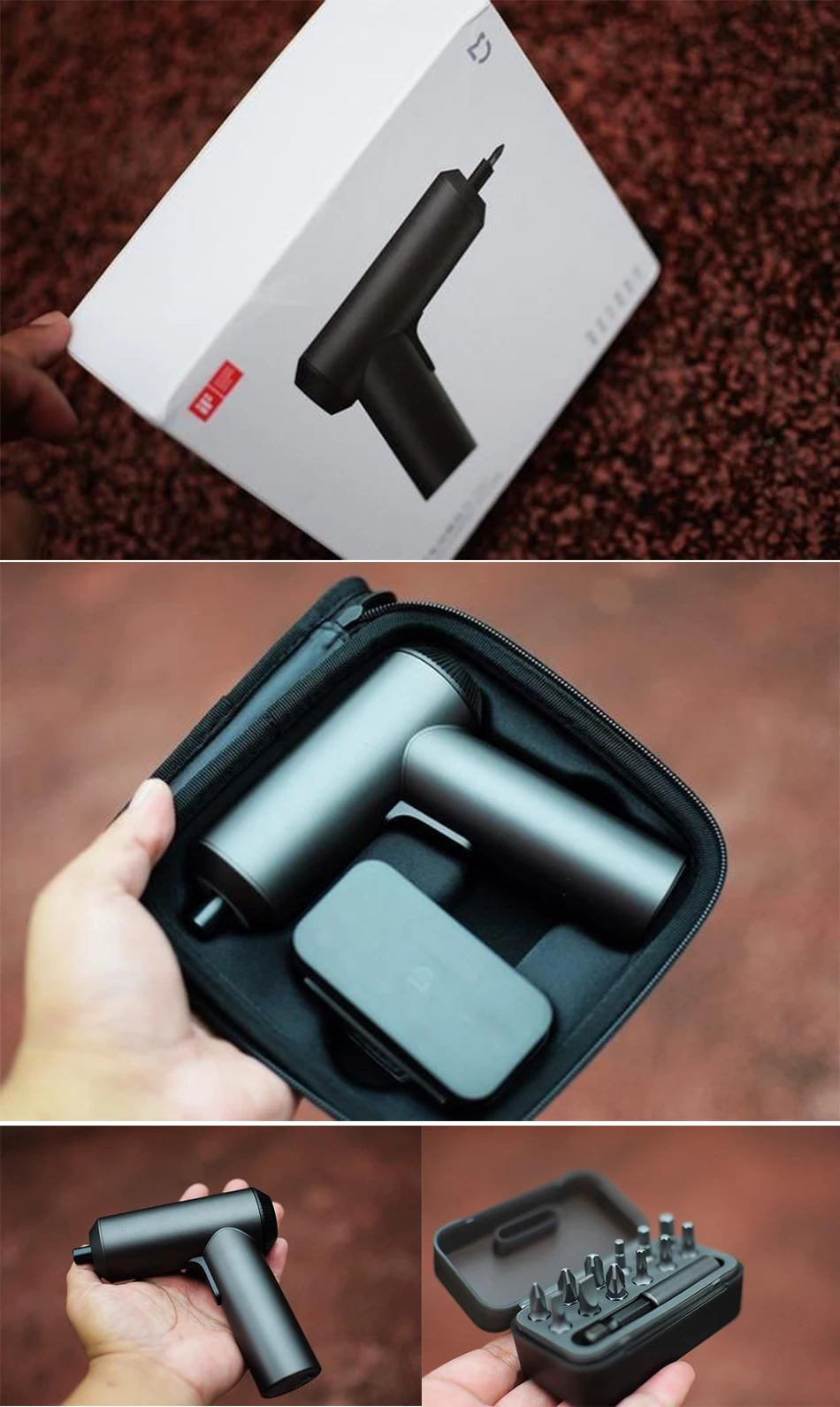 Портативная электрическая отвертка Xiaomi Mijia с винтами S2 12 шт. 3,6 в 2000 мАч, беспроводная перезаряжаемая электрическая отвертка