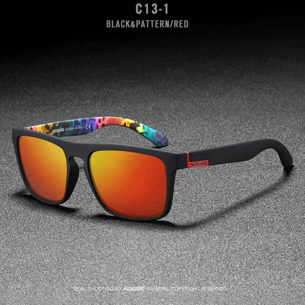 Новинка, KDEAM, зеркальные поляризационные солнцезащитные очки для мужчин, ультралегкие очки, оправа, квадратные спортивные солнцезащитные очки, мужские UV400 очки для путешествия MI16 - Цвет линз: C13-1