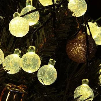 

Solar LED Ball Garland String Christmas Wedding Decoration Lighting Fairy Lamp Automatically Recharging Fence Landscape