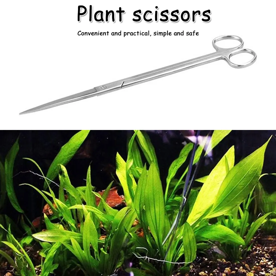 

Stainless Steel Wave scissor curved Professional Aquarium Fish Tank Aquatic Plant Cleaning Tools Tongs Scissor Long