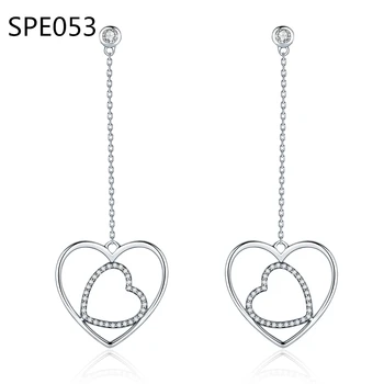 

SPE3 alloy New Design Rhinestone Crystal Silver Stud Earrings Piercing Ear Studs for Women Wedding Party Gift