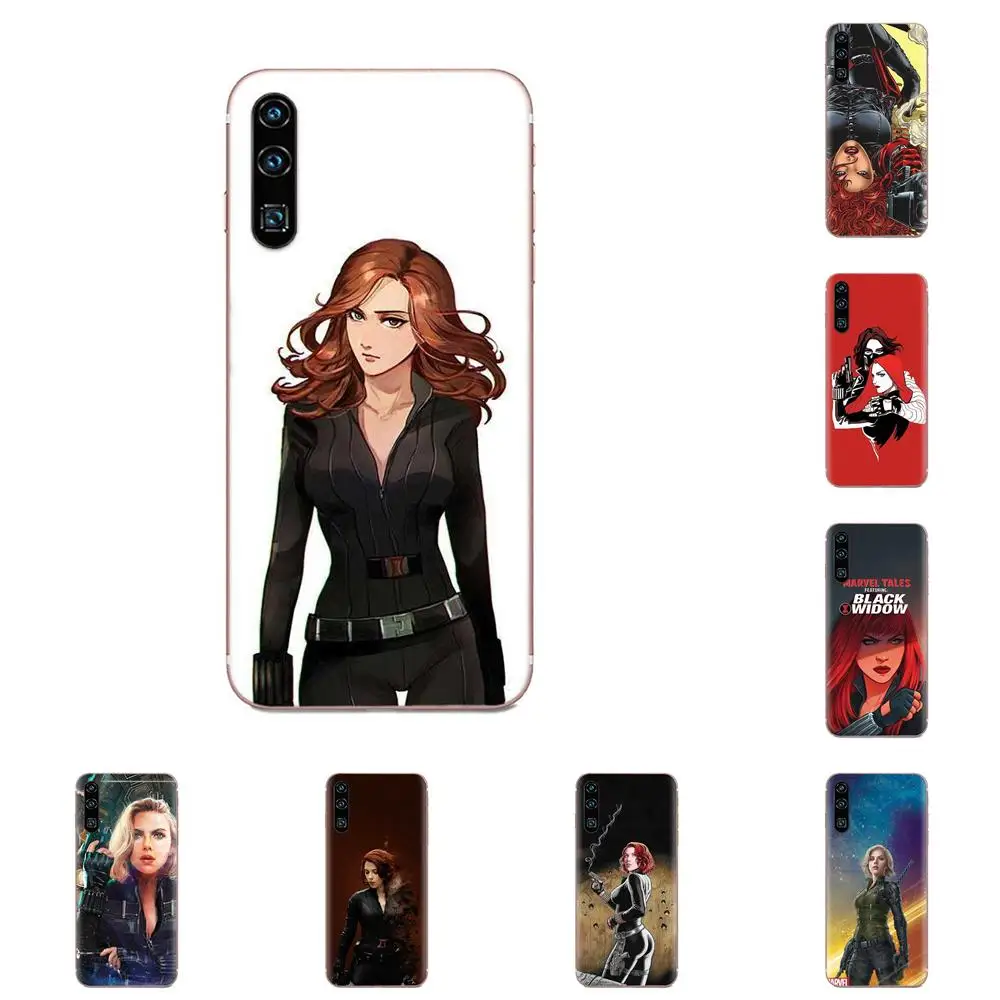 Мягкий чехол с принтом Черная Вдова Marvel для Sony Xperia Z Z1 Z2 Z3 Z4 Z5 compact Mini M2 M4 M5 T3 E3 E5 XA XA1 XZ