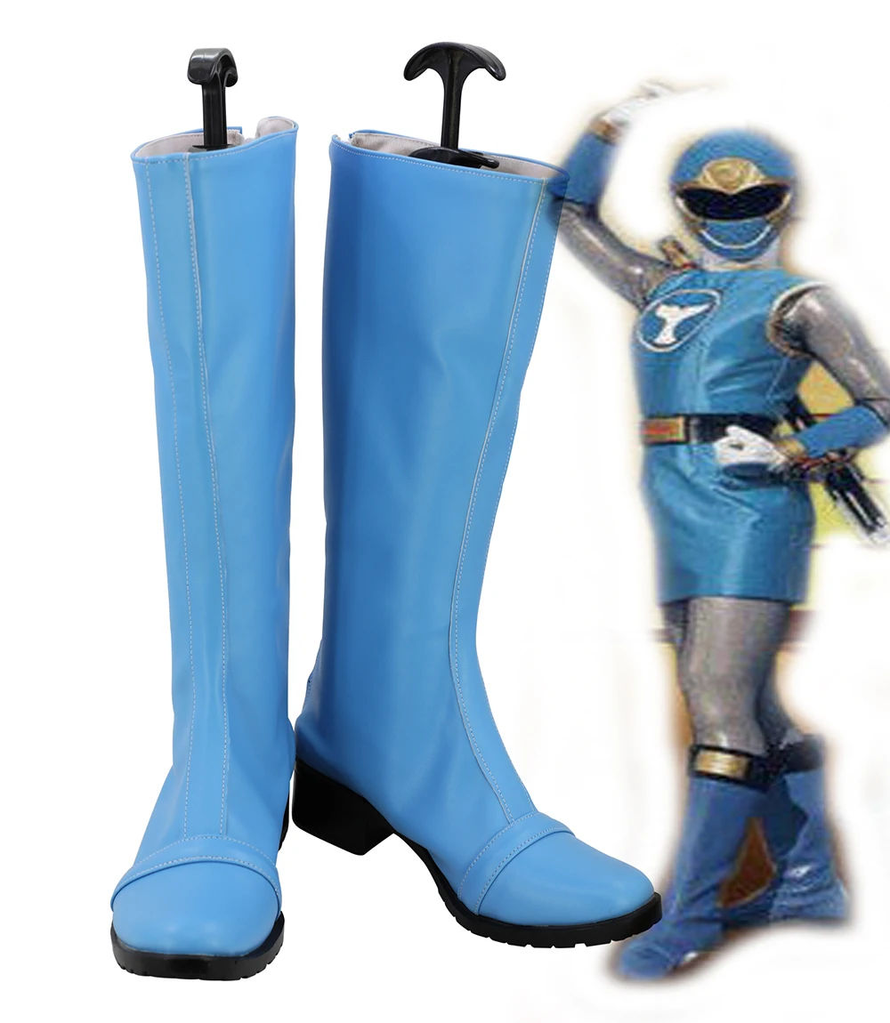 

Himitsu Sentai Ninpu Sentai Hurricaneger Nanami Nono Cosplay Boots Blue Shoes Custom Made Any Size